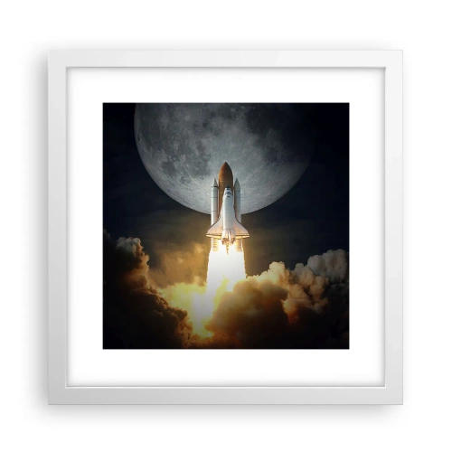 Poster in een witte lijst - Het begin van een onaards avontuur - 30x30 cm