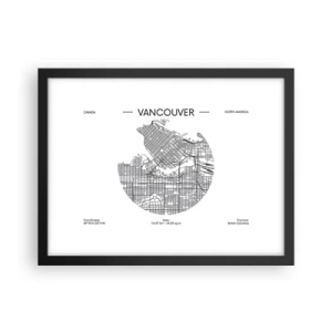 Poster in een zwarte lijst - Anatomie van Vancouver - 40x30 cm