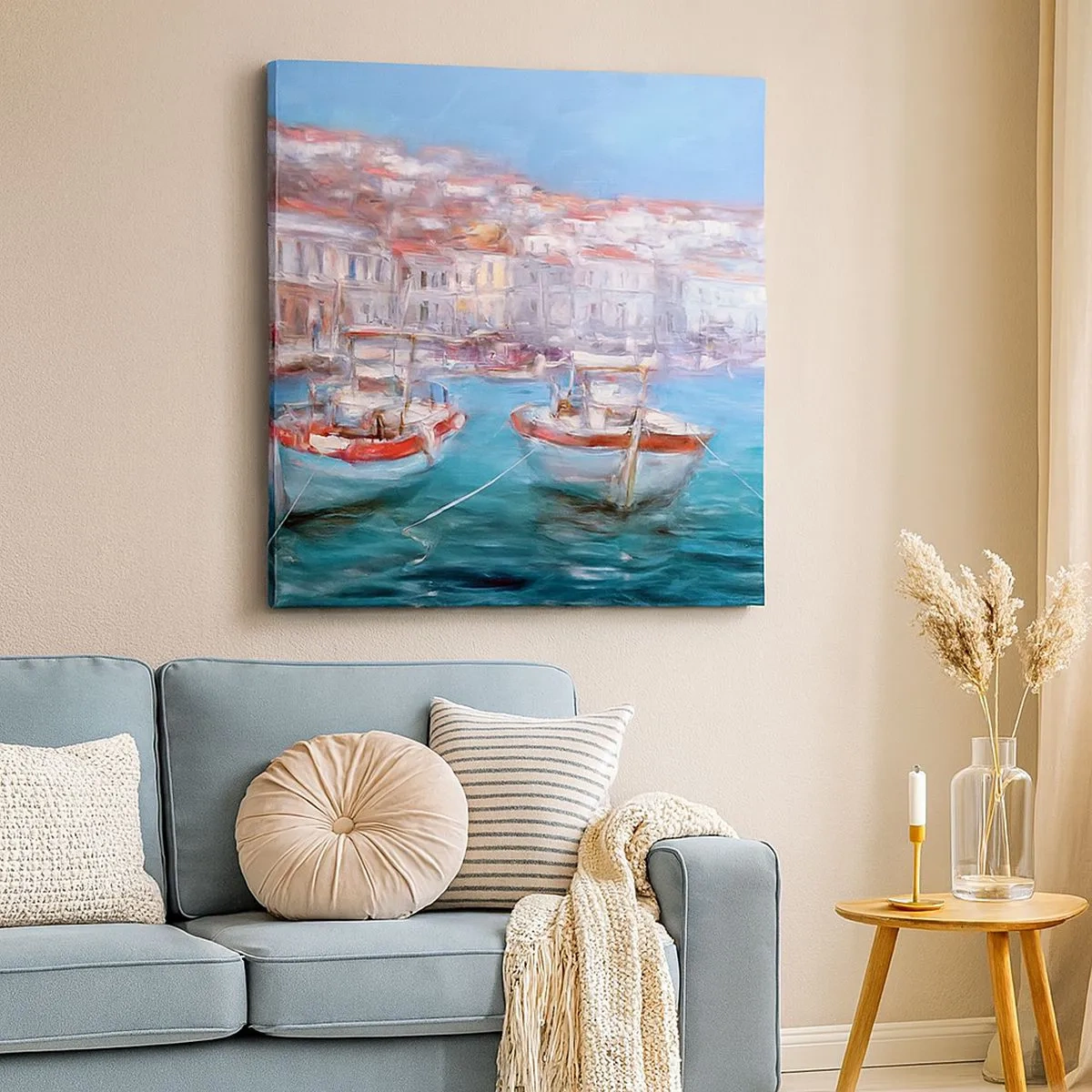 Schilderen op canvas - Italiaanse baai - 30x30 cm