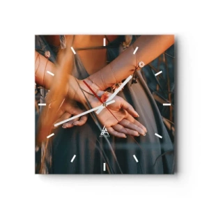 Wandklok - Klok - Verbonden met de natuur - 30x30 cm