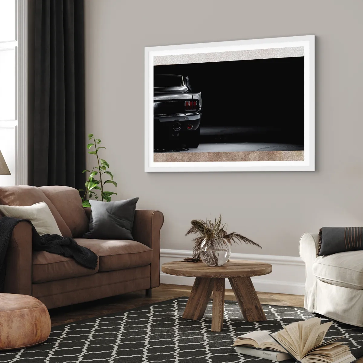 Poster in een witte lijst - De charme van de klassieker - 100x70 cm