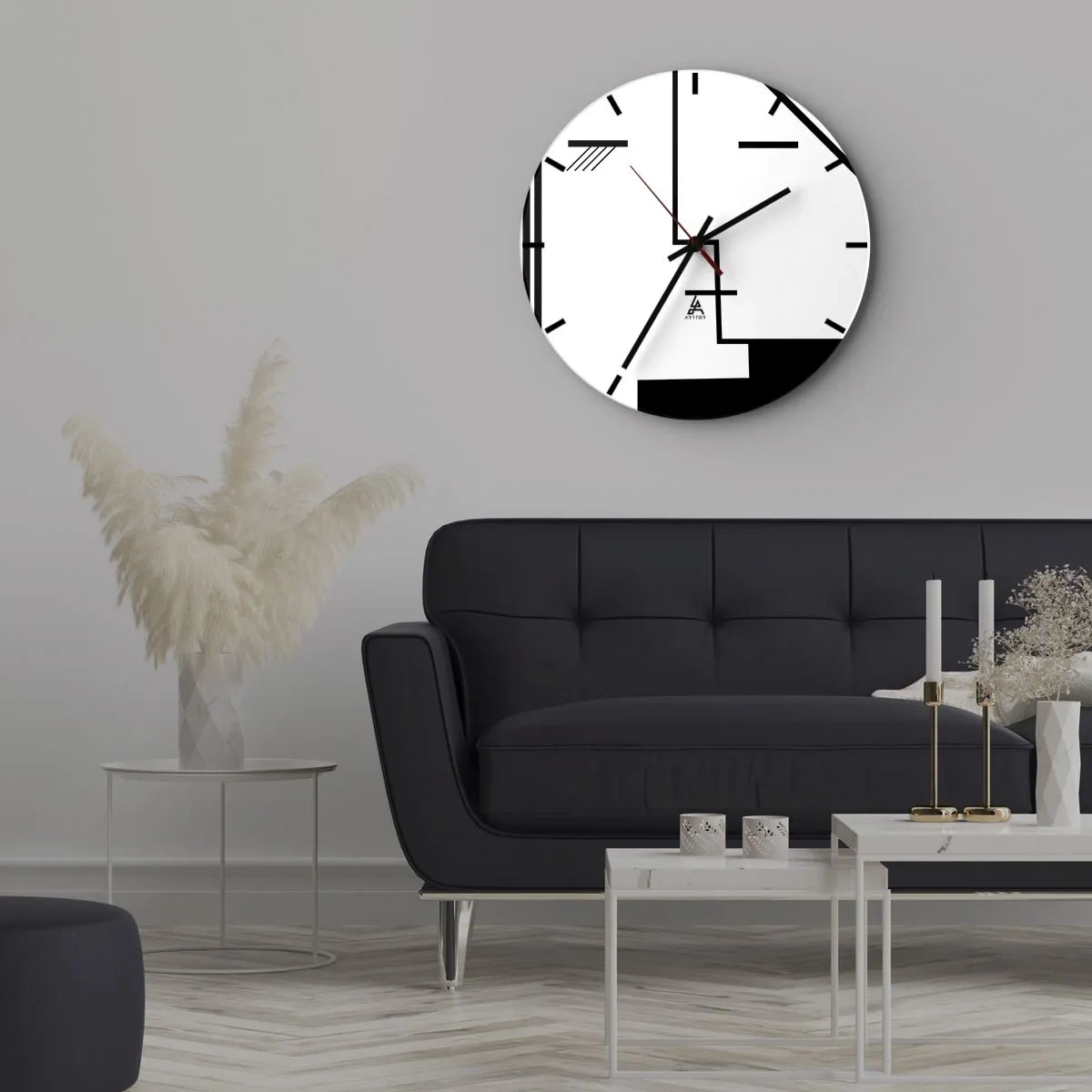 Wandklok - Klok - Alleen maar een kus - 30x30 cm