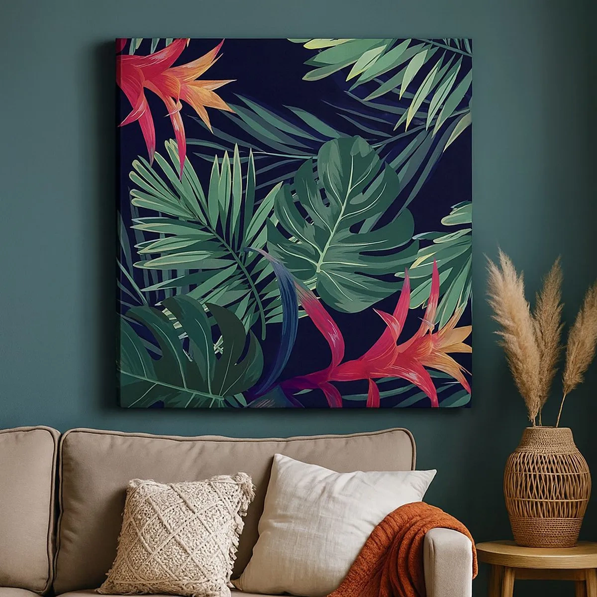 Schilderen op canvas - Ontsteken in het groen - 30x30 cm