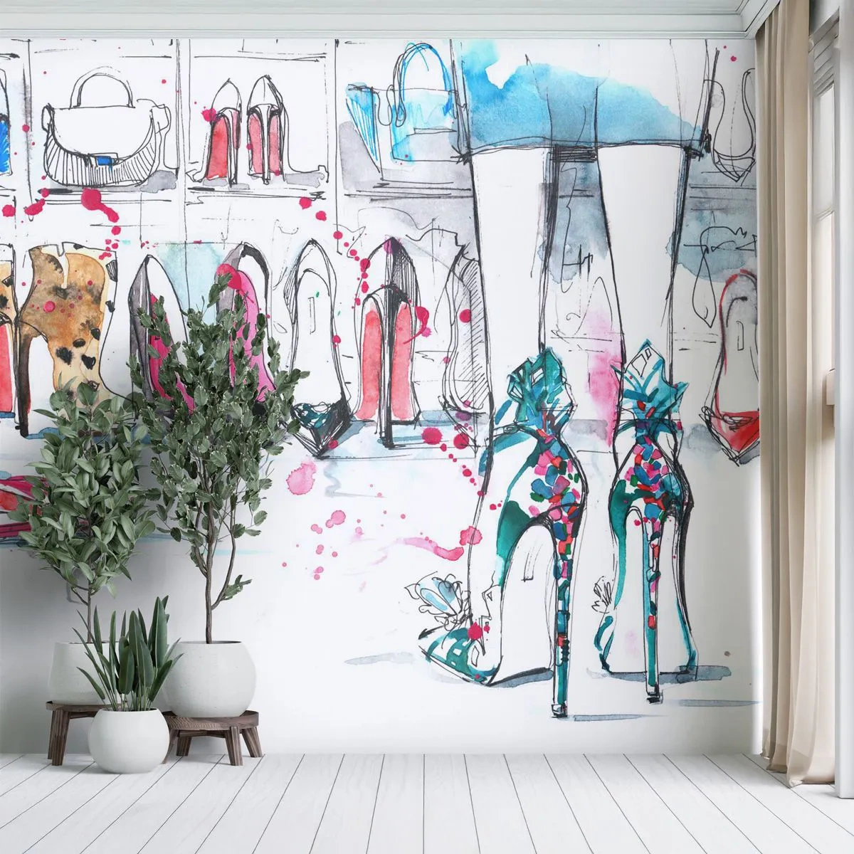 Fotobehang Standard Eco - Sesam, doe open - Damesgarderobe, Mode, Tas - 400x280 cm