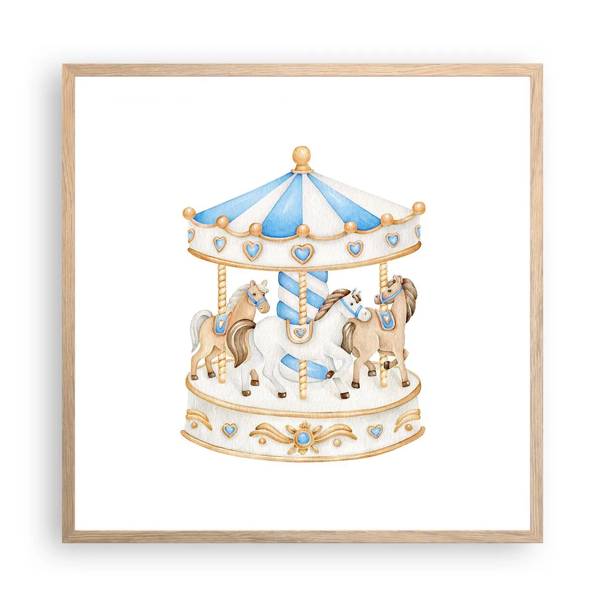 Een poster in een licht eiken lijst - Zoete jeugd - 60x60 cm