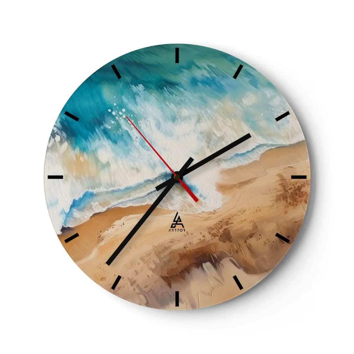 Wandklok - Klok - De terugkerende golf - 40x40 cm