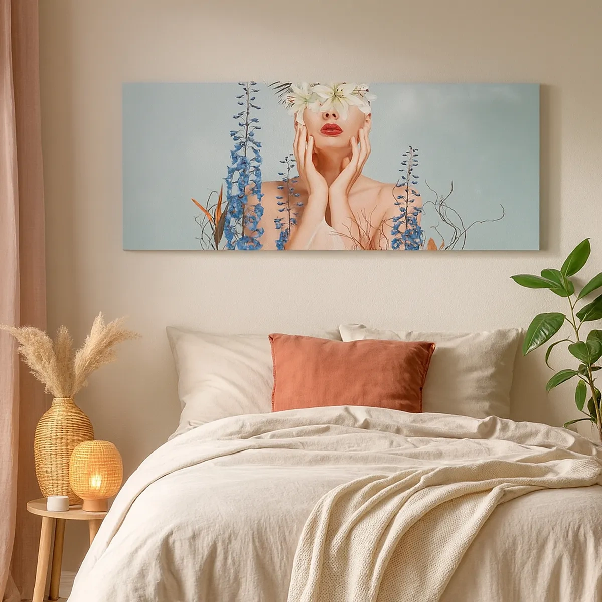 Schilderen op canvas - Vrouw - bloem - 30x30 cm