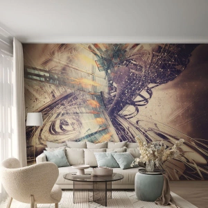 Fotobehang op maat Premium Sand - In grote haast - Abstractie, Deel, Grafisch