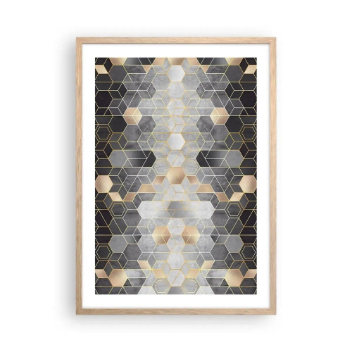 Een poster in een licht eiken lijst - Diamant samenstelling - 50x70 cm