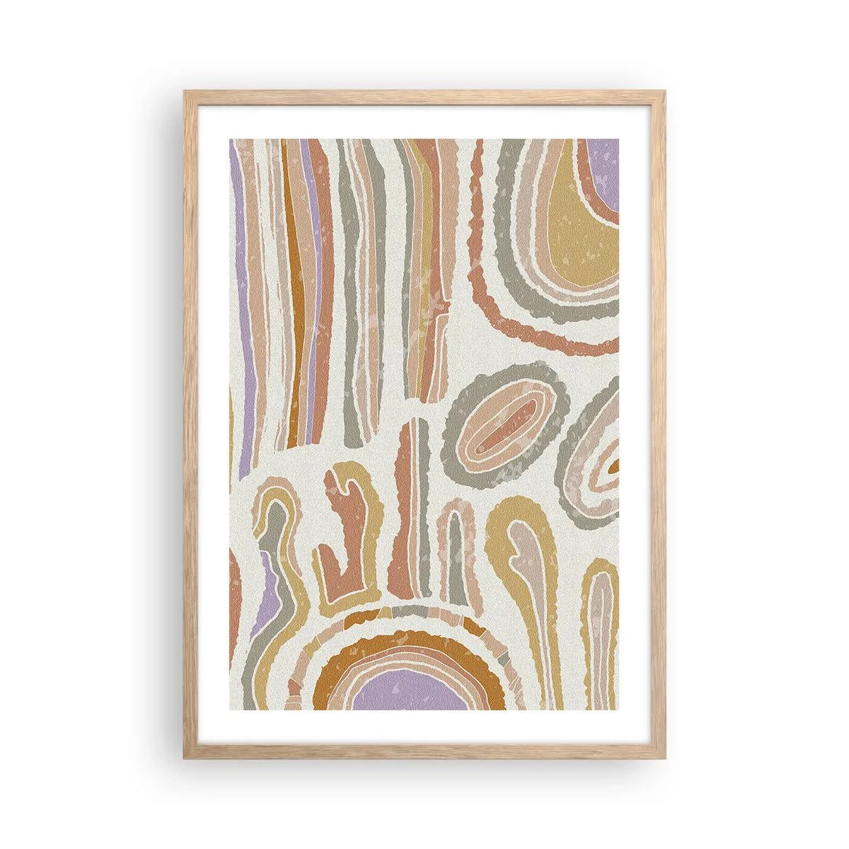 Een poster in een licht eiken lijst - Kleurrijke doorsneden - 50x70 cm