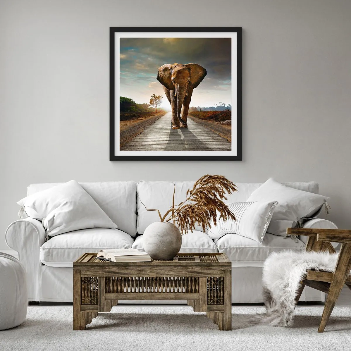 Poster in een zwarte lijst - En helemaal niet in een porseleinen pakhuis - 60x60 cm