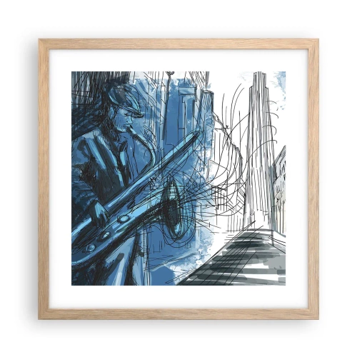 Een poster in een licht eiken lijst - Stedelijke Rapsodie - 40x40 cm