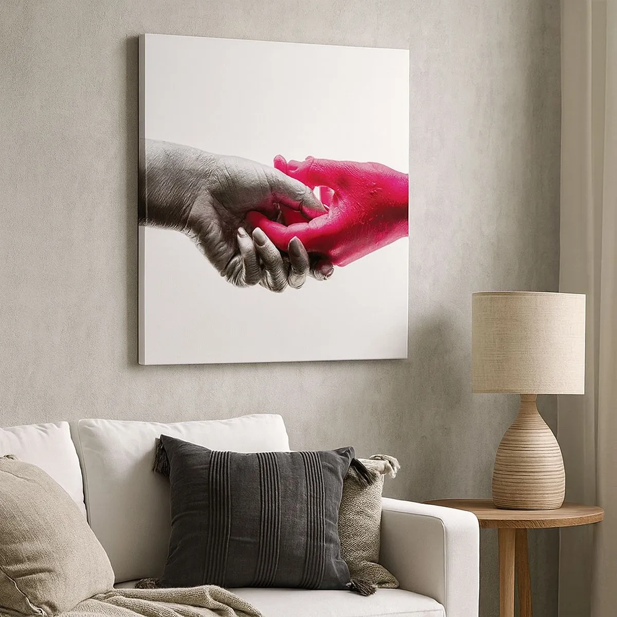 Schilderen op canvas - Samen, hoewel anders - 30x30 cm