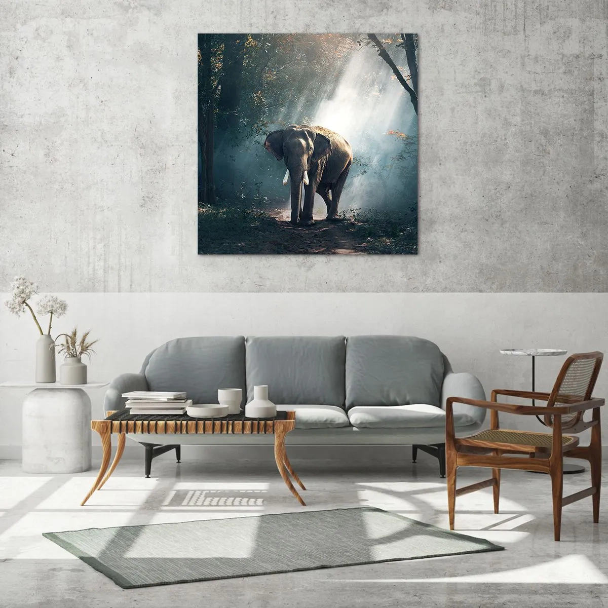 Schilderen op glas - Een ontspannen wandeling - 50x50 cm