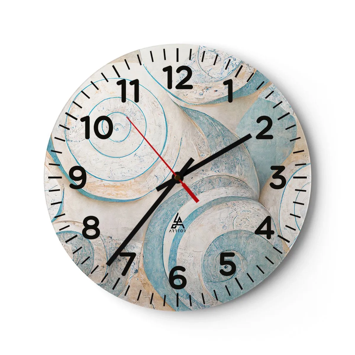 Wandklok - Klok - Wat zit er in de schelp? - 40x40 cm
