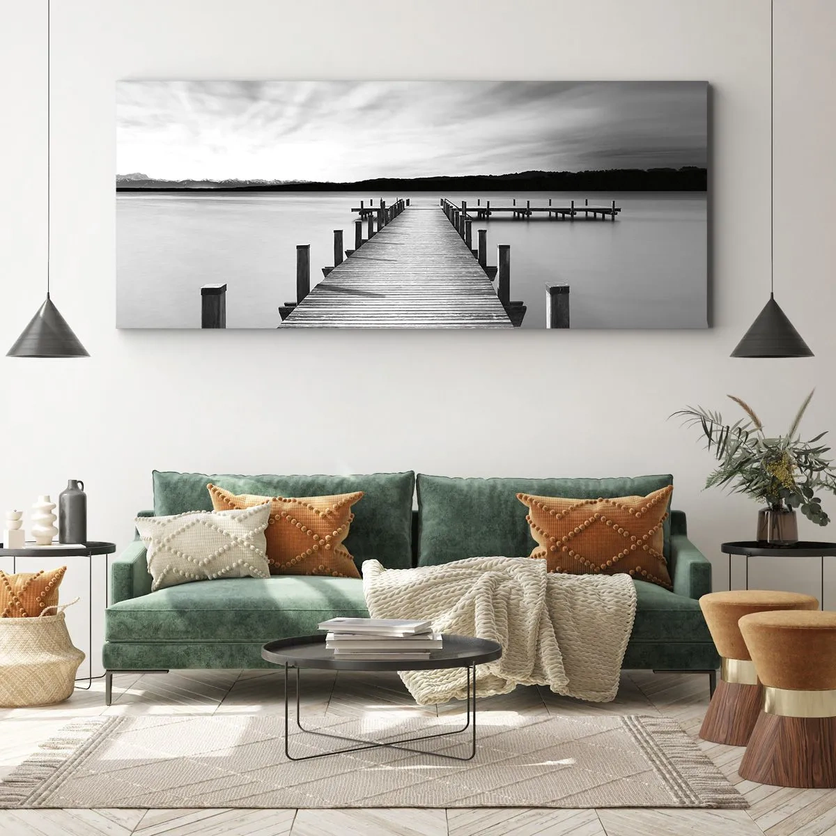 Schilderen op canvas - Bij de waterput - vrede - 100x40 cm