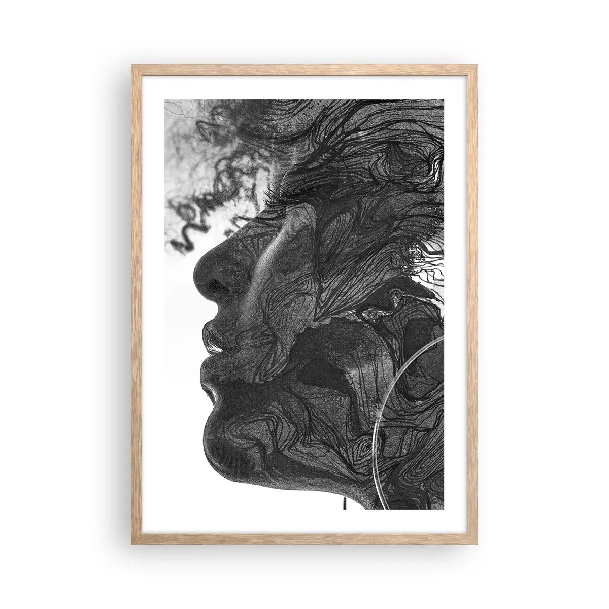 Een poster in een licht eiken lijst - Verstrikt in dromen - 50x70 cm