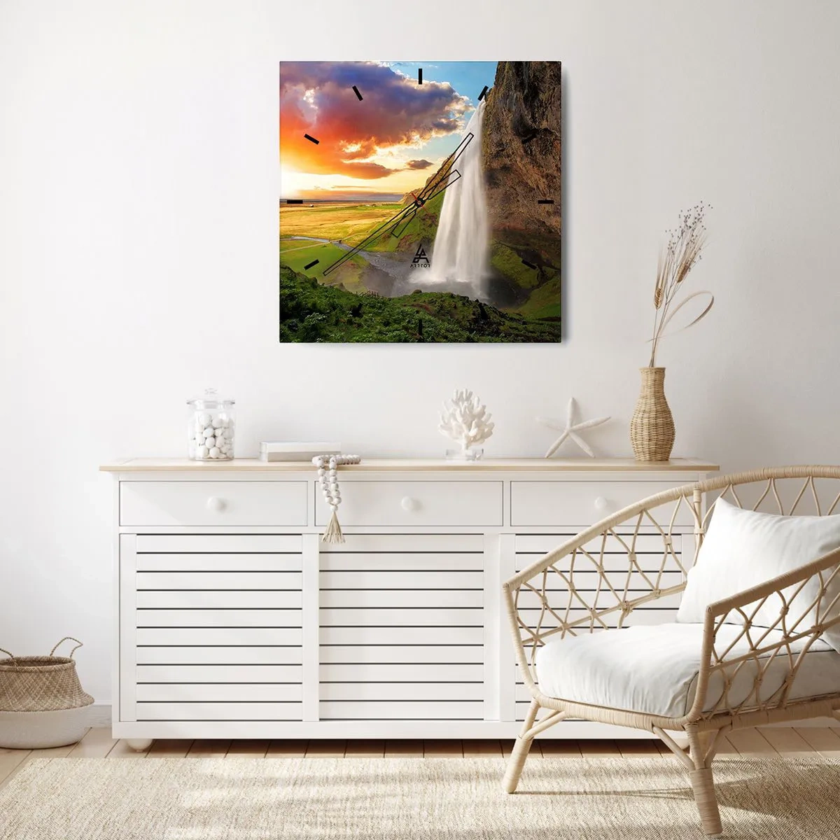 Wandklok - Klok - De volheid van de IJslandse zomer - 40x40 cm