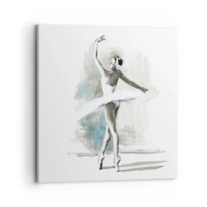 Schilderen op canvas - Betoverd in een zwaan - 70x70 cm
