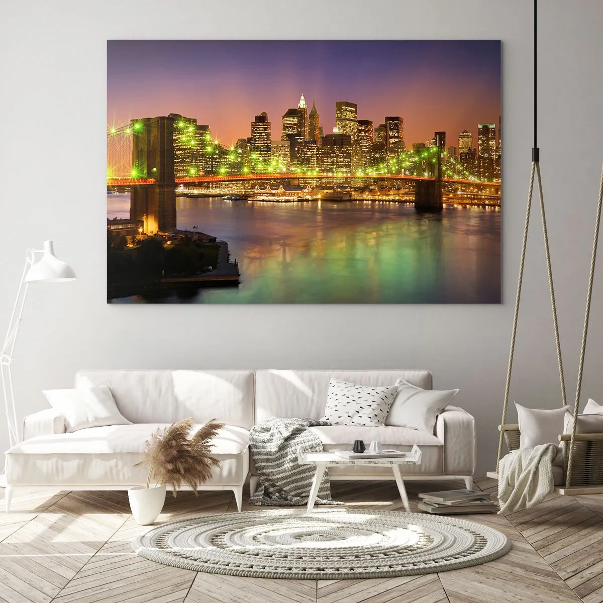 Schilderen op glas - Het licht gaat hier nooit uit - 100x70 cm