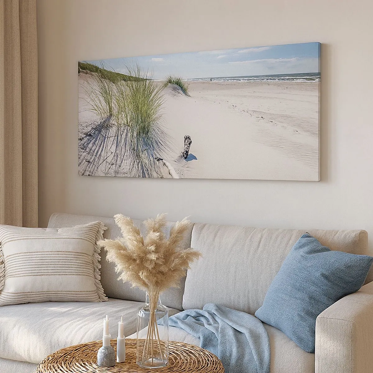 Schilderen op canvas - De mooiste zandstrand? Oostzee-strand - 100x40 cm