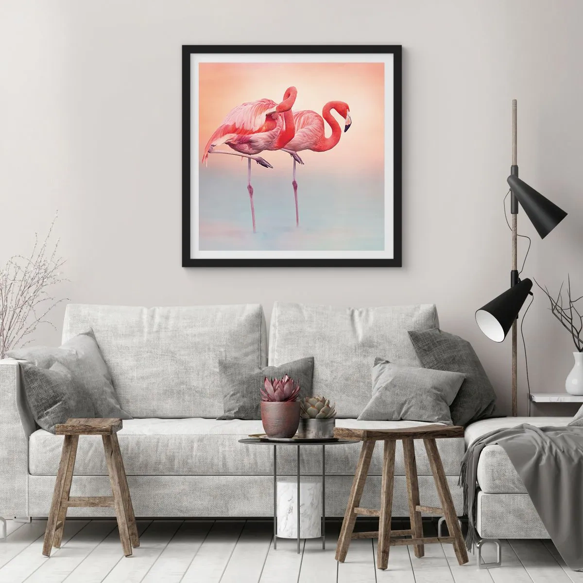 Poster in een zwarte lijst - De kleur van de ondergaande zon - 50x50 cm