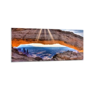 Schilderen op glas - Door de rotspoort - 100x40 cm