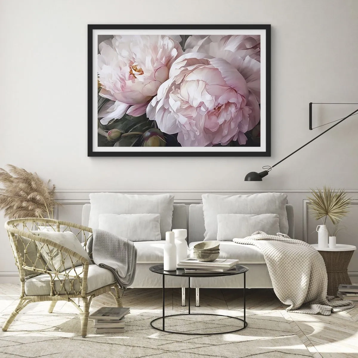 Poster in een zwarte lijst - In bloei gestopt - 70x50 cm