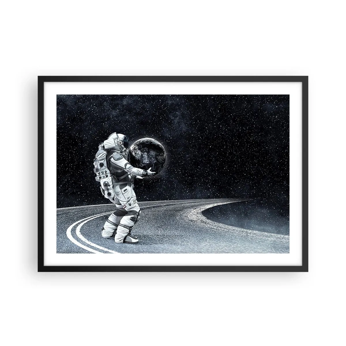 Poster in een zwarte lijst - Op de Melkweg - 70x50 cm