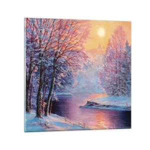 Schilderen op glas - De kleuren van de winter - 70x70 cm