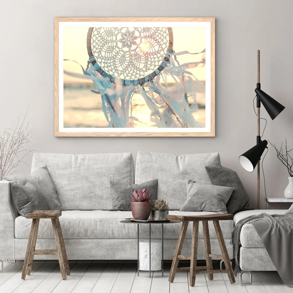 Een poster in een licht eiken lijst - Kanten totem - 40x30 cm