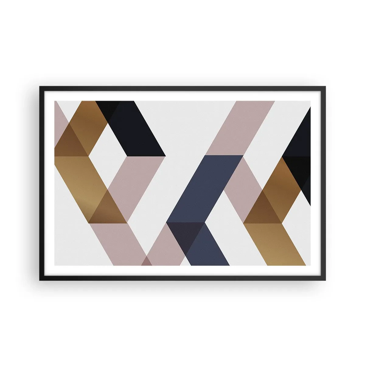 Poster in een zwarte lijst - Vlakken en hoeken - 91x61 cm