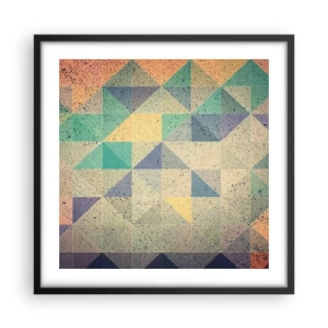 Poster in een zwarte lijst - Republiek van driehoeken - 50x50 cm