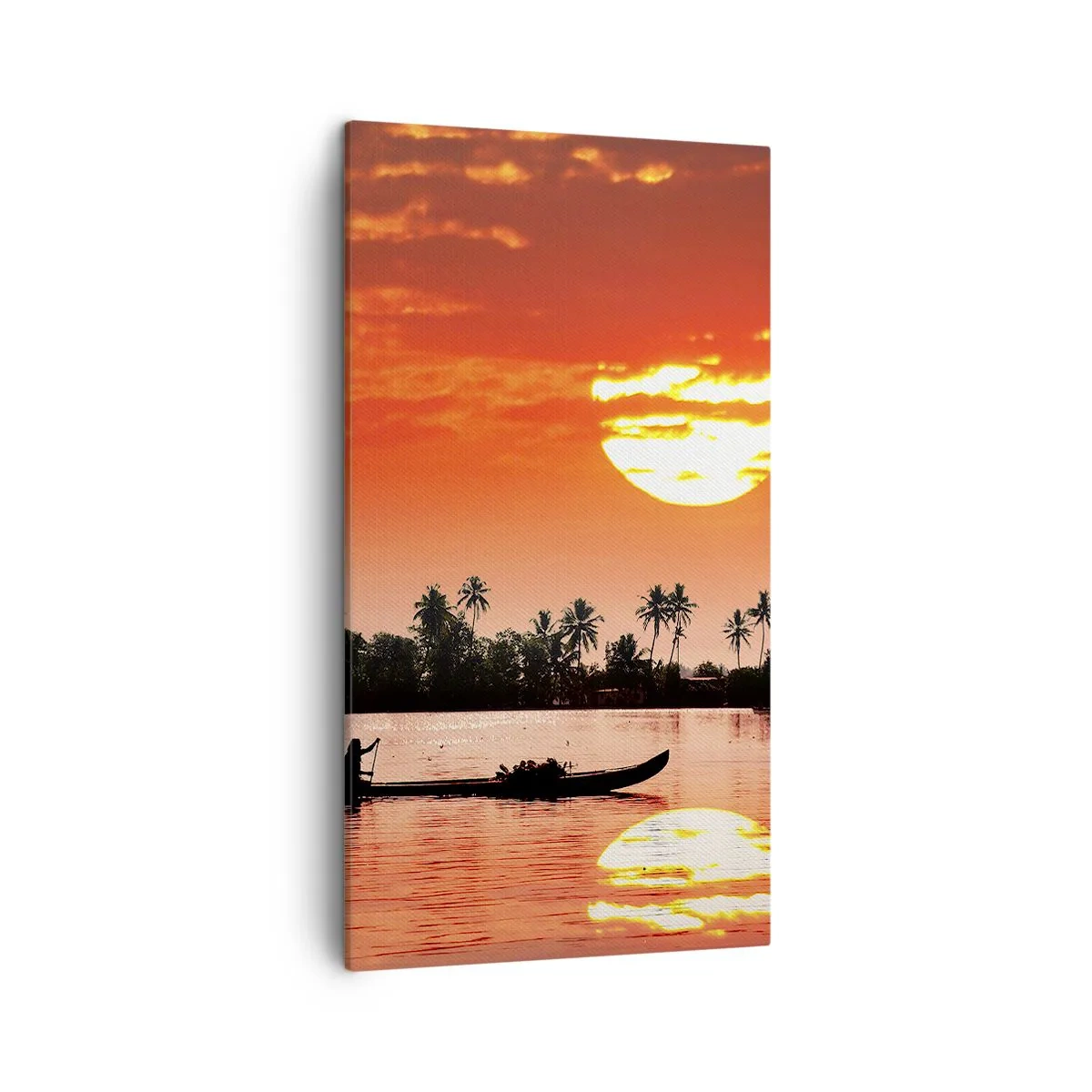 Schilderen op canvas - De rust van de tropen bij zonsondergang - 45x80 cm