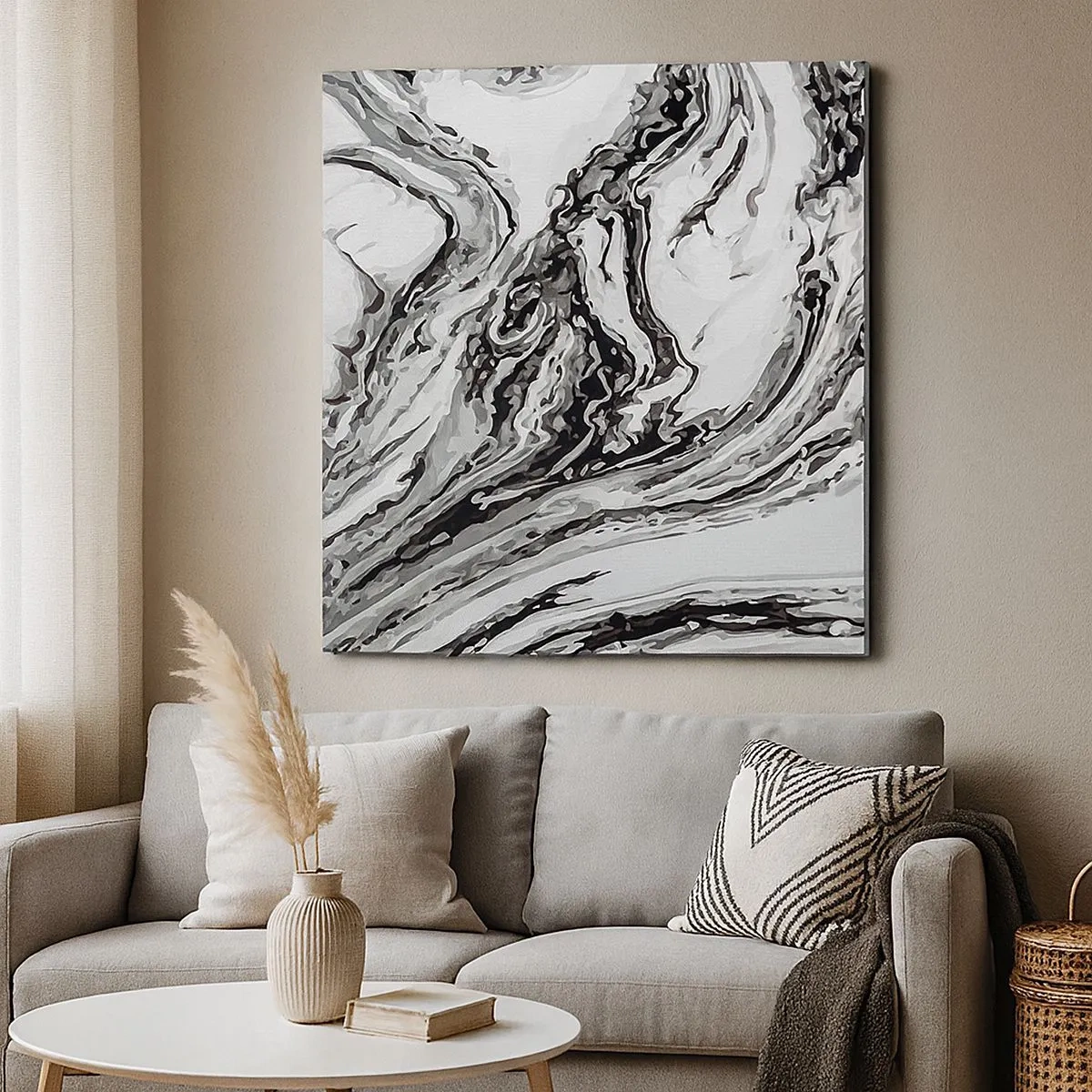 Schilderen op canvas - In het begin was er chaos - 30x30 cm