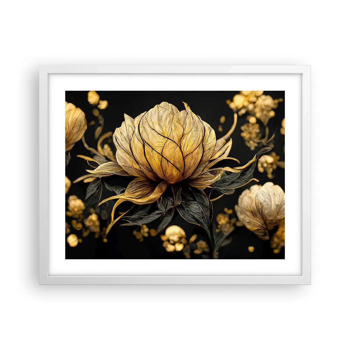 Poster in een witte lijst - Subtiele kwetsbaarheid - 50x40 cm