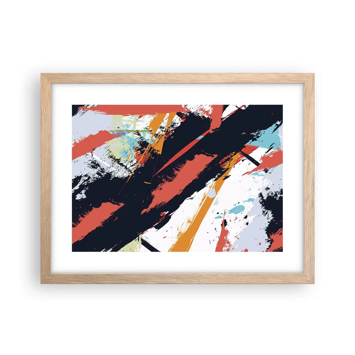 Een poster in een licht eiken lijst - Dynamische compositie - 40x30 cm