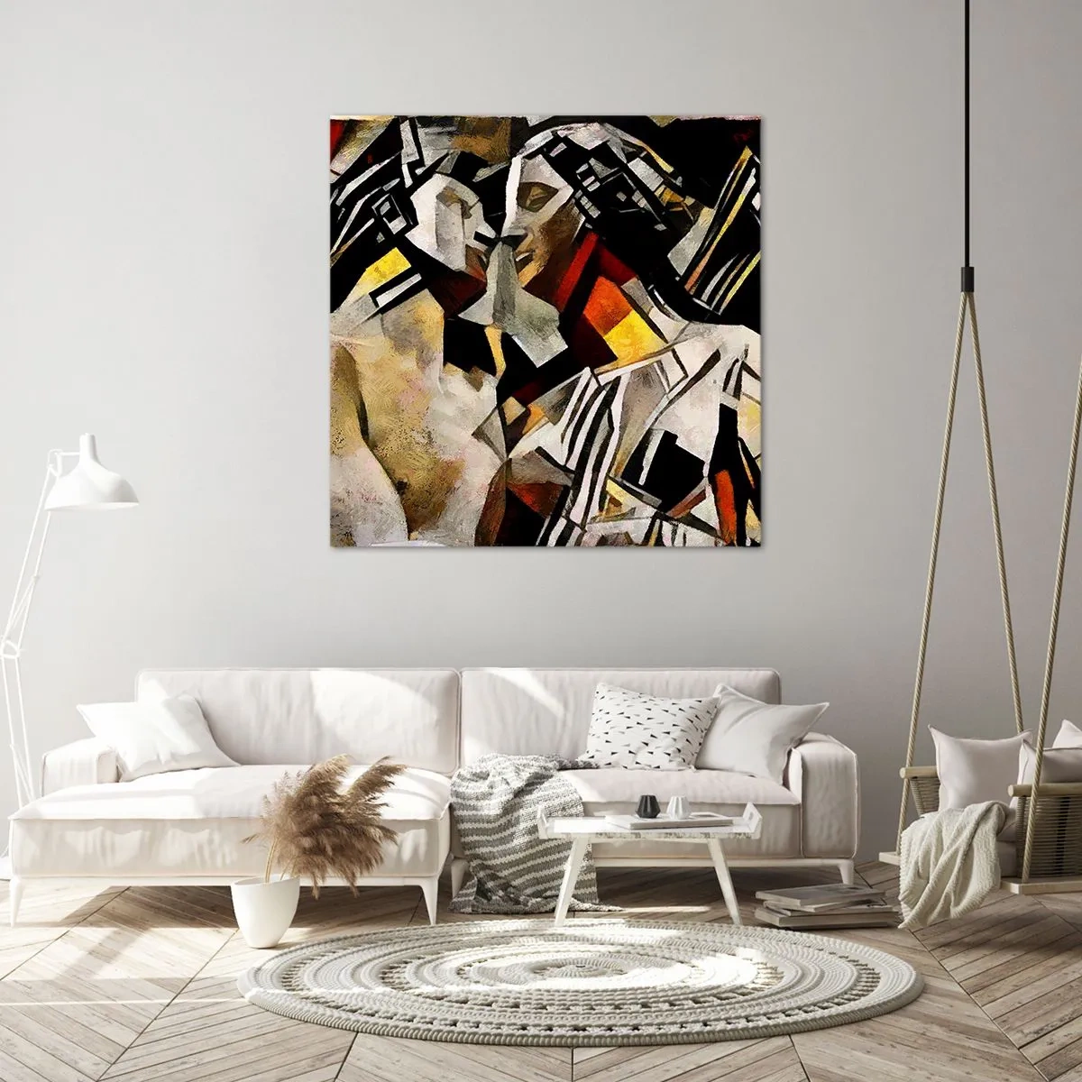 Schilderen op canvas - Een statige kus - 40x40 cm