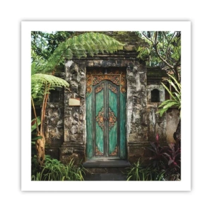 Poster - Een deur naar een exotische wereld - 60x60 cm