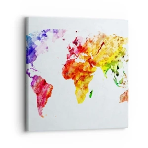 Schilderen op canvas - Alle kleuren van de wereld - 30x30 cm