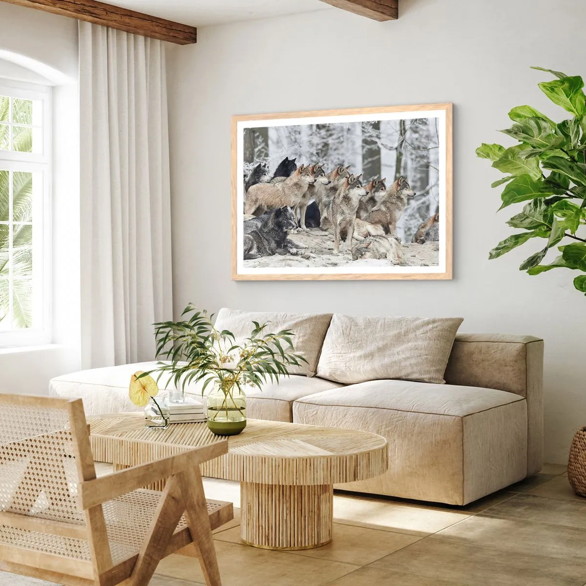 Een poster in een licht eiken lijst - Familie en vrienden - 40x30 cm