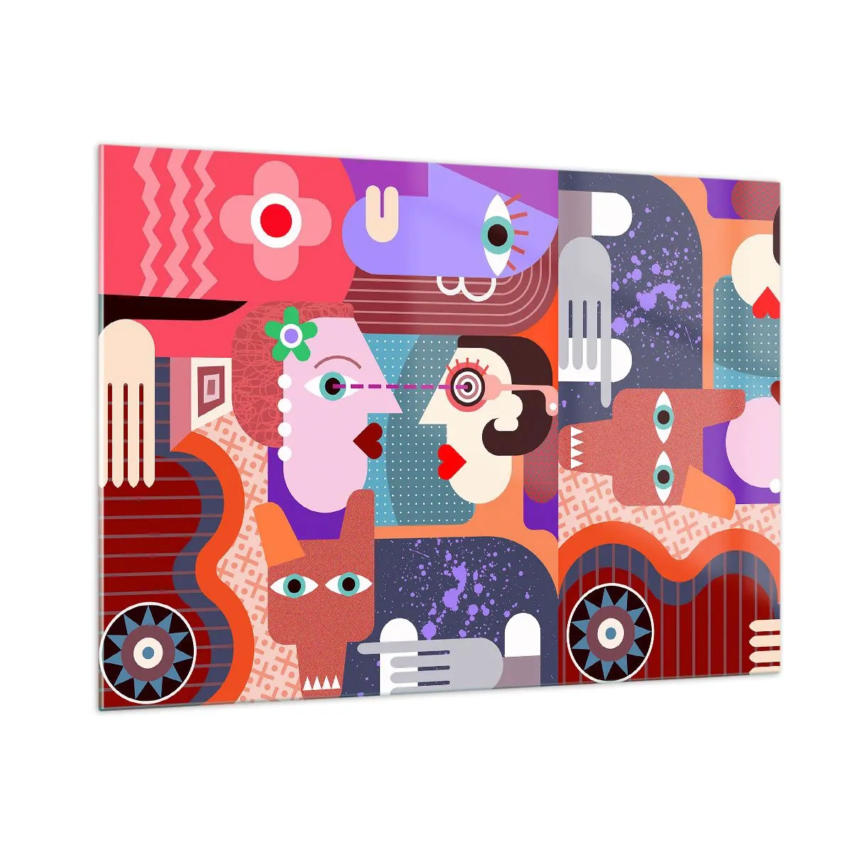 Schilderen op glas - Oog in oog - 100x70 cm