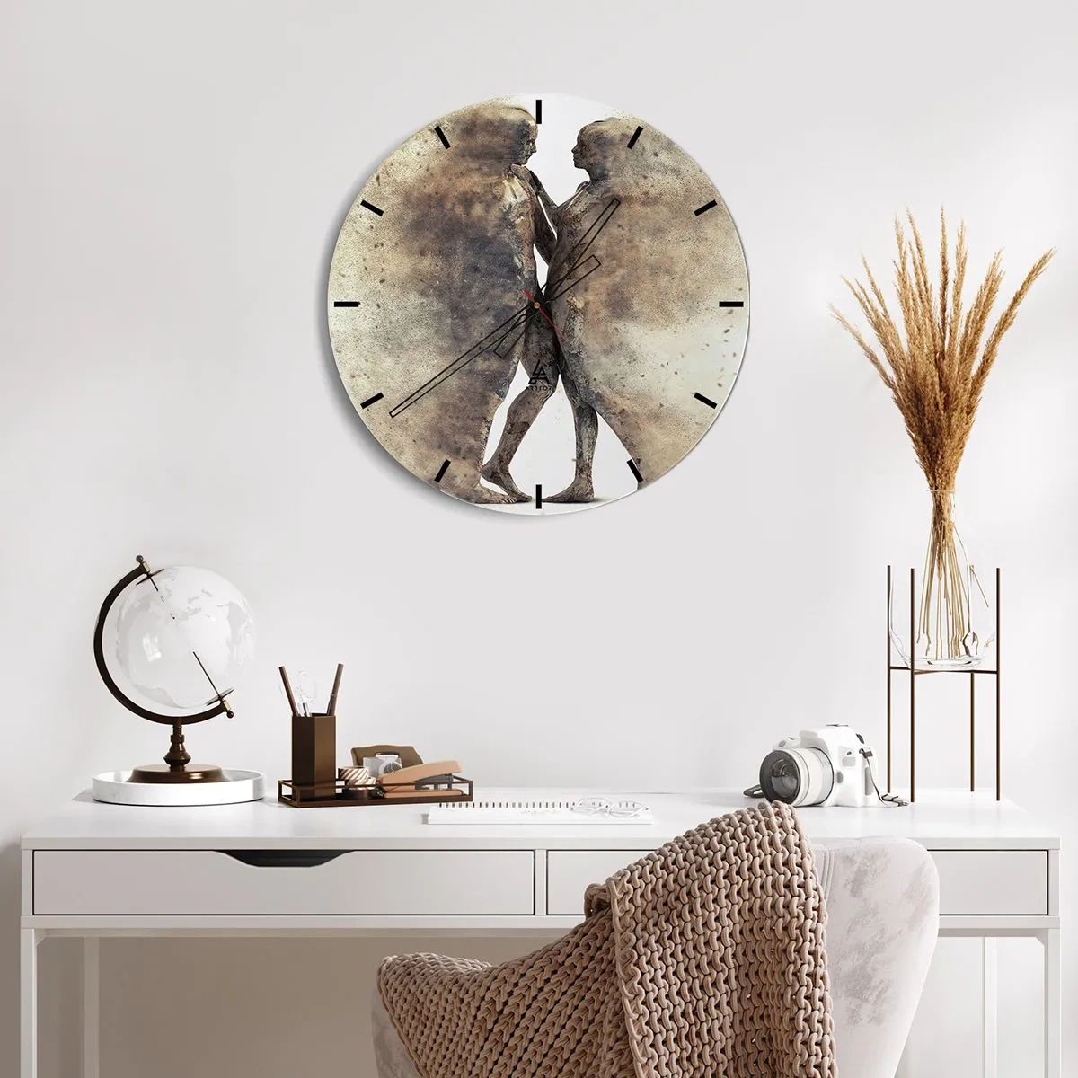 Wandklok - Klok - Ze verrezen uit het stof tot liefde - 40x40 cm