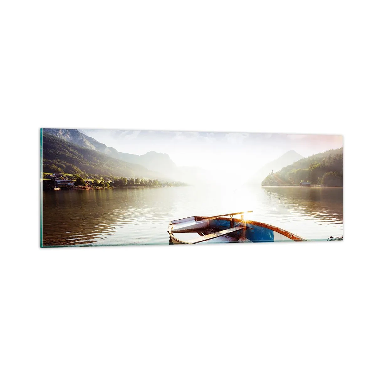 Schilderen op glas - Bij het grote en heldere water - 90x30 cm