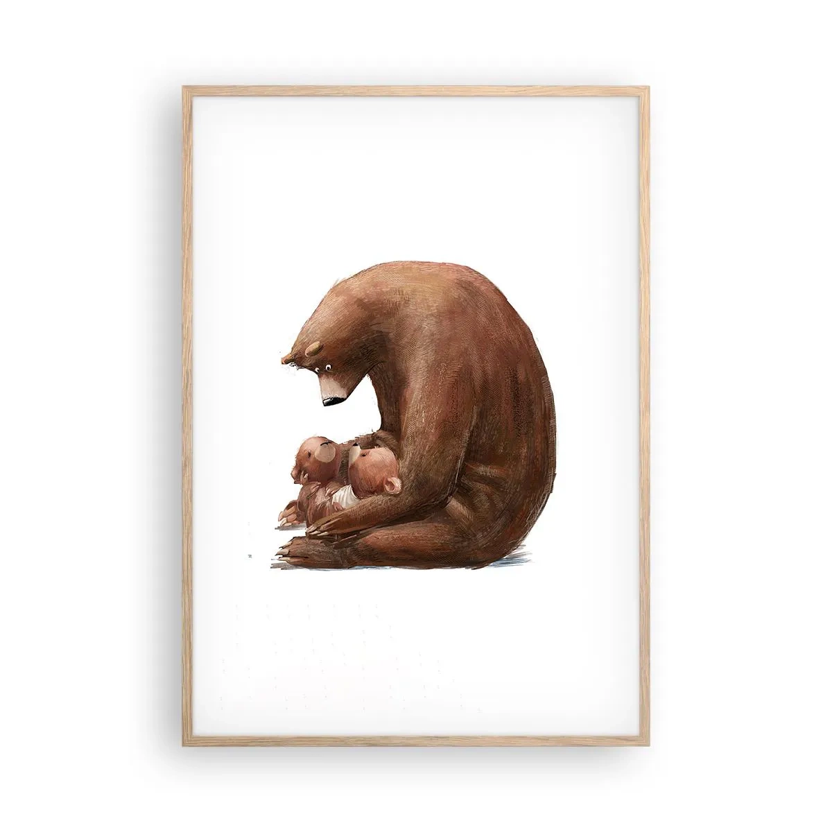 Een poster in een licht eiken lijst - Zoete dromen, kinderen - 70x100 cm