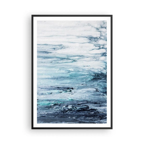 Poster in een zwarte lijst - Blauwe ijspegels - 70x100 cm