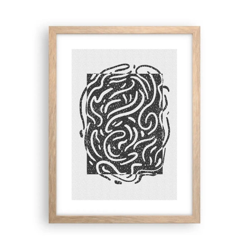 Een poster in een licht eiken lijst - Abstractie: vreugdedans - 30x40 cm