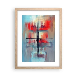 Een poster in een licht eiken lijst - Een landschap in een onbekende dimensie - 30x40 cm