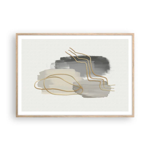 Een poster in een licht eiken lijst - Duur en beweging - 100x70 cm