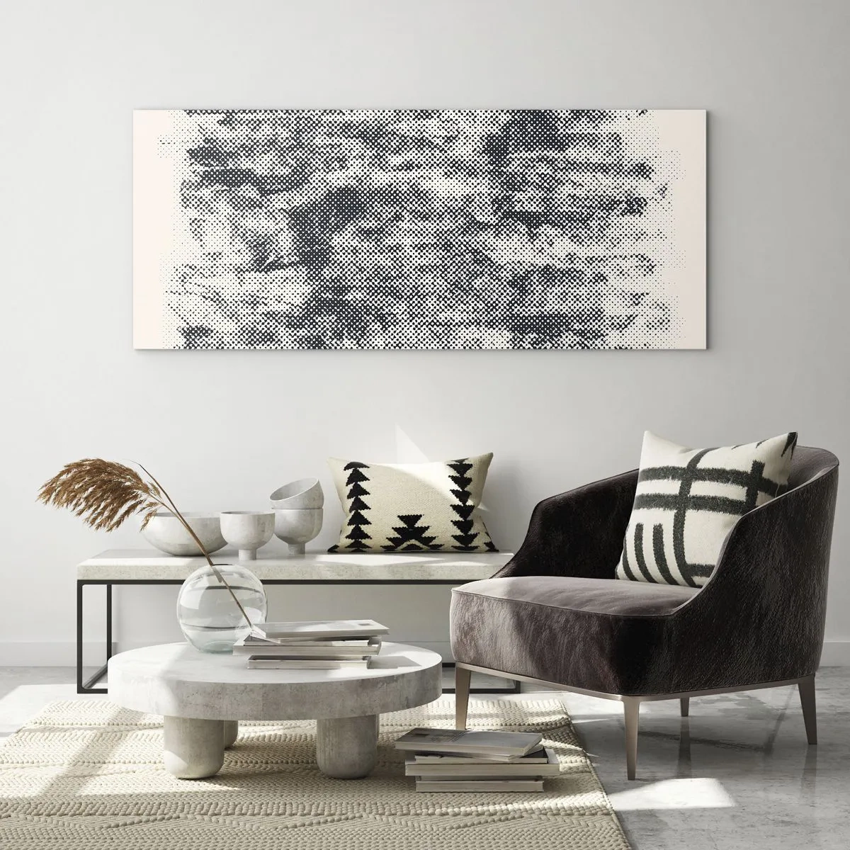 Schilderen op glas - Mistige compositie - 120x50 cm